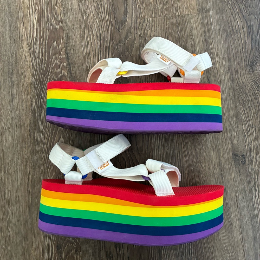 Teva Flatform Universal Rainbow Pride Sandals - Picture 9 of 16